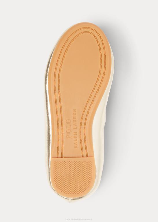 champagne metallic børn Ralph Lauren nellie metallic ballet flad Z426B7266