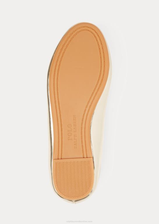champagne metallic børn Ralph Lauren nellie metallic ballet flad Z426B7297