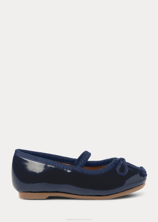 marine patent børn Ralph Lauren nellie læder ballet flad Z426B7267