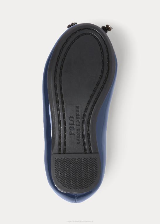 marine patent børn Ralph Lauren nellie læder ballet flad Z426B7267