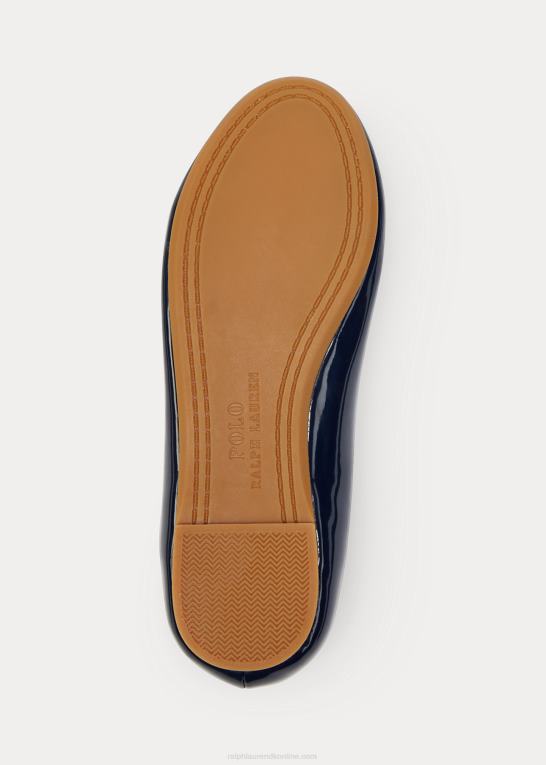 marine patent børn Ralph Lauren nellie læder ballet flad Z426B7287