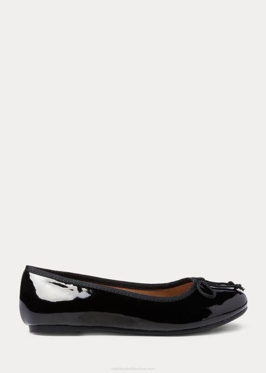 sort patent børn Ralph Lauren nellie læder ballet flad Z426B7288