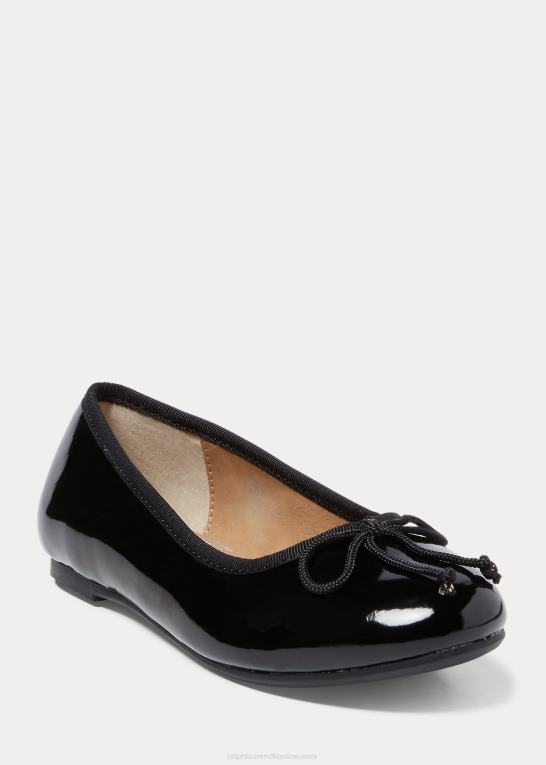 sort patent børn Ralph Lauren nellie læder ballet flad Z426B7288