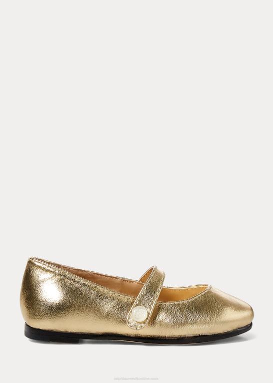 guld læder børn Ralph Lauren alyssa metallisk læder mary jane Z426B7269