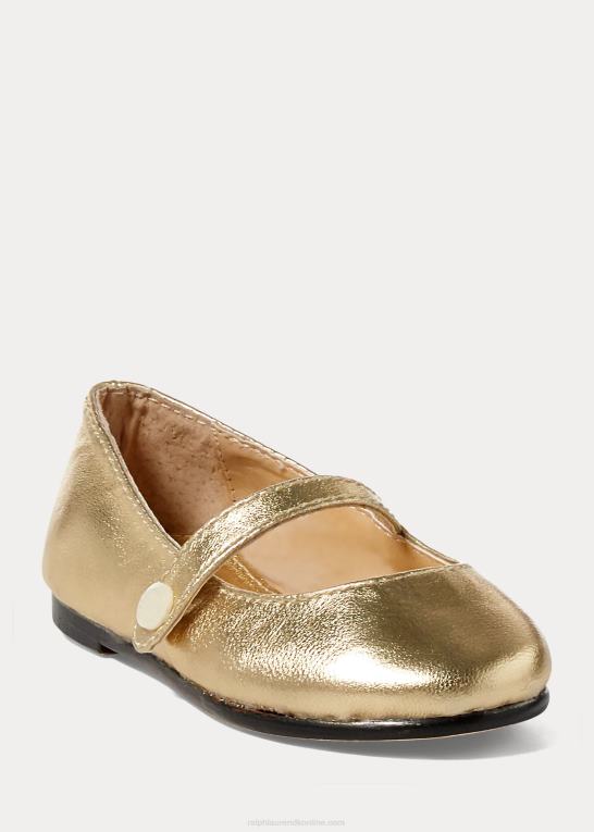 guld læder børn Ralph Lauren alyssa metallisk læder mary jane Z426B7269