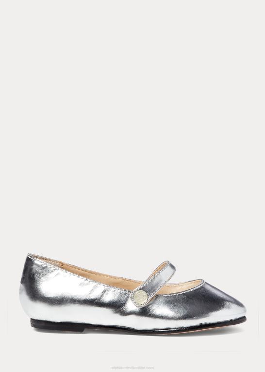 sølv børn Ralph Lauren alyssa metallisk læder mary jane Z426B7268
