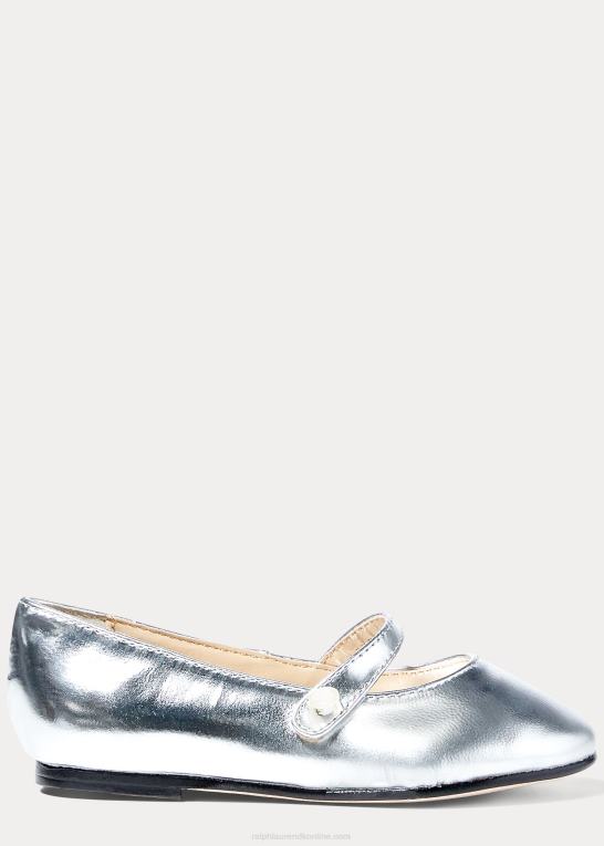 sølv børn Ralph Lauren alyssa metallisk læder mary jane Z426B7268