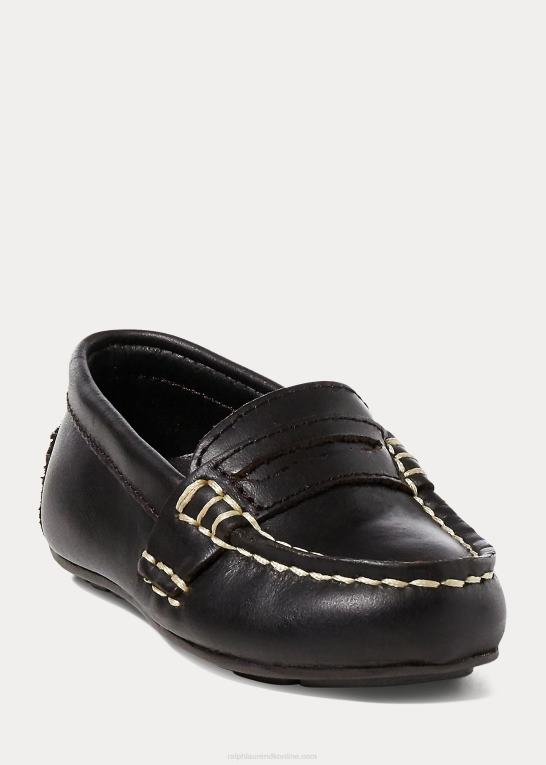 chokolade børn Ralph Lauren telly læder penny loafer Z426B6357