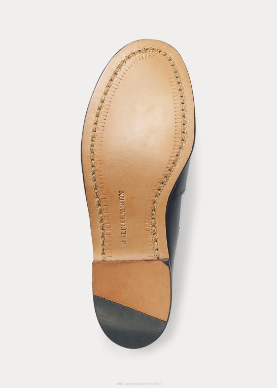 sort børn Ralph Lauren edric penny loafer i kalveskind Z426B6362