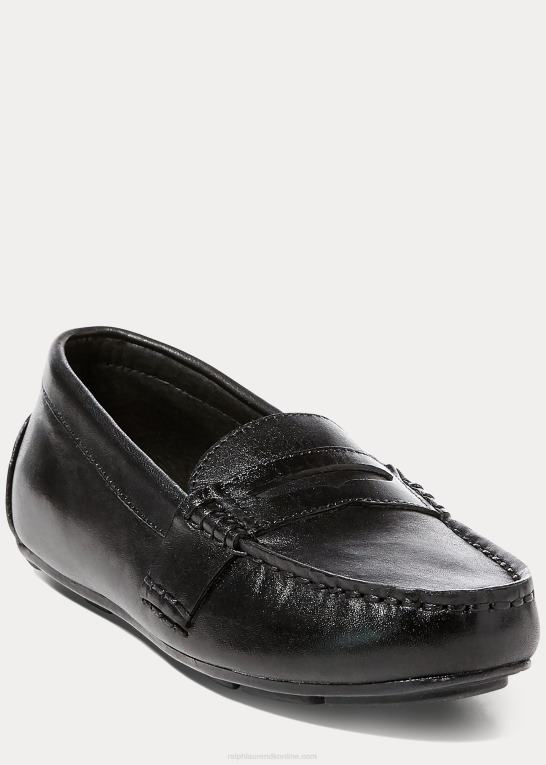 sort børn Ralph Lauren telly læder penny loafer Z426B6364