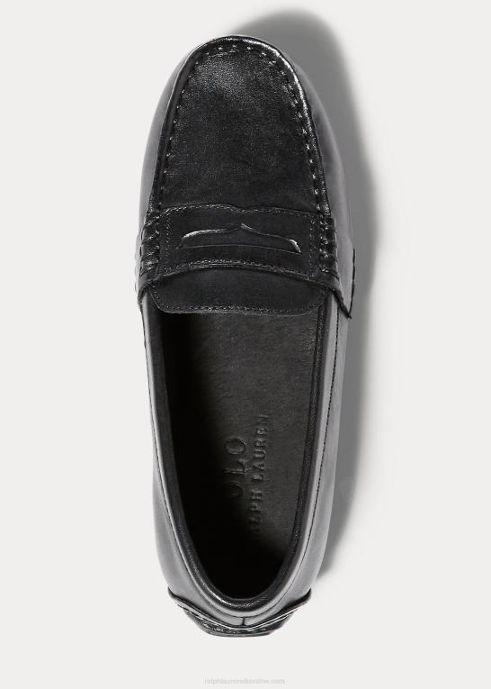 sort børn Ralph Lauren telly læder penny loafer Z426B6364