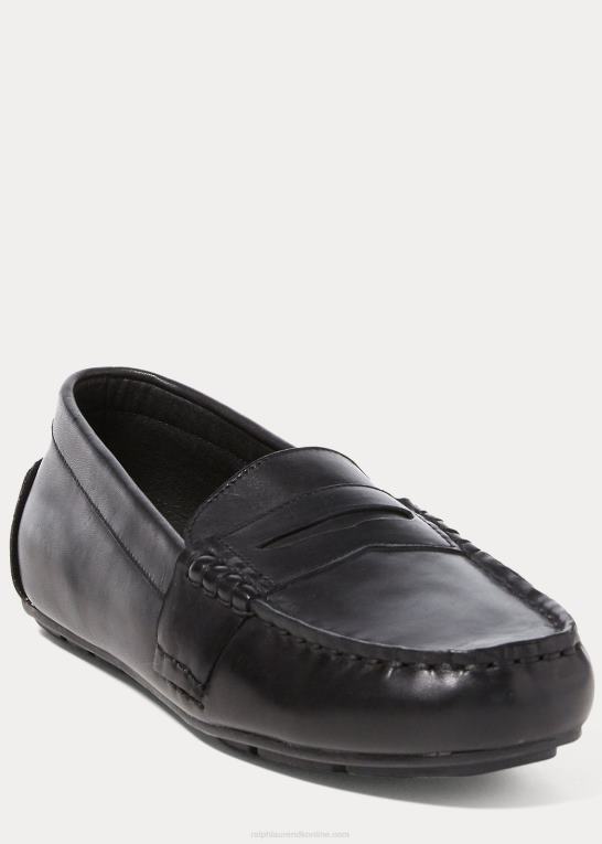 sort børn Ralph Lauren telly læder penny loafer Z426B6386