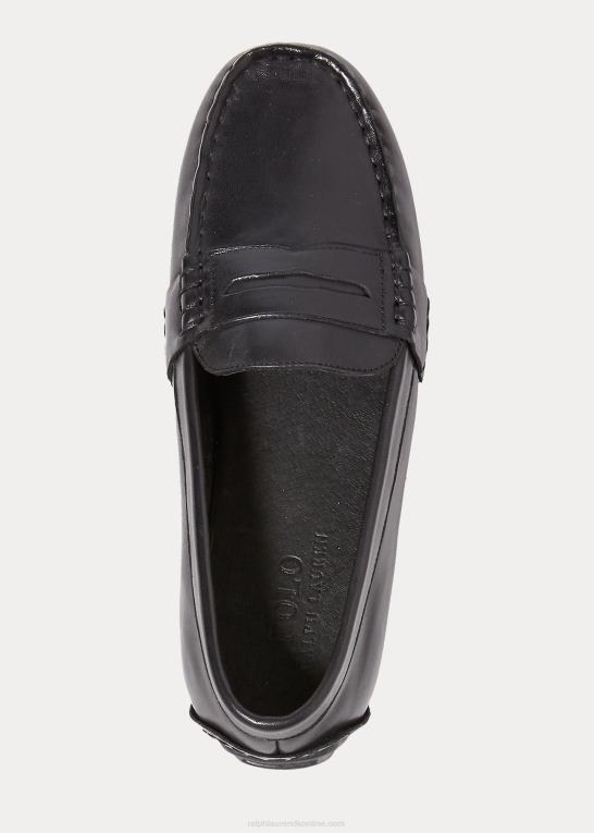sort børn Ralph Lauren telly læder penny loafer Z426B6386