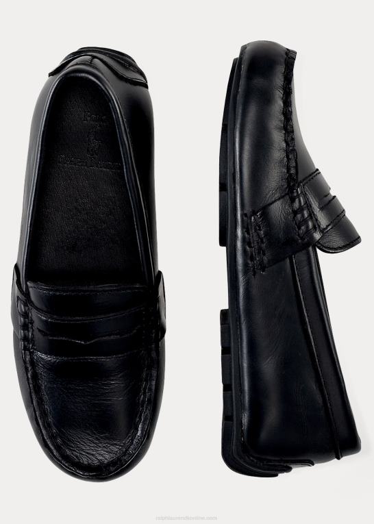 sort børn Ralph Lauren telly læder penny loafer Z426B6386