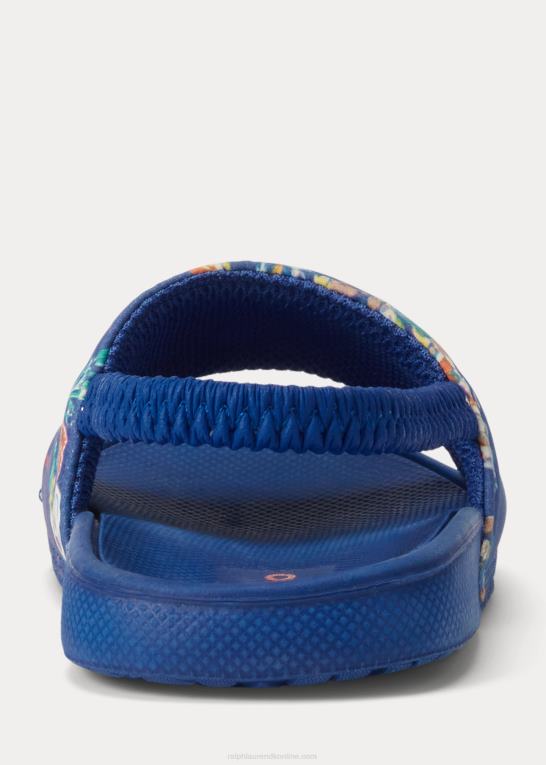 blåt bearwaiian print børn Ralph Lauren cayson polo bear slide Z426B6344