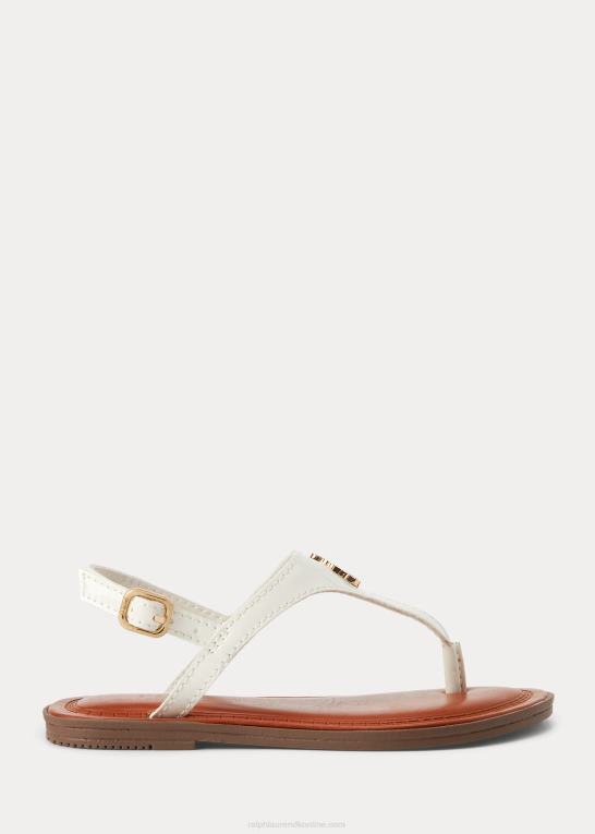 hvid patent m/guld børn Ralph Lauren tierney iv sandal i imiteret læder Z426B7262