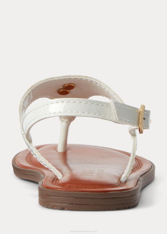 hvid patent m/guld børn Ralph Lauren tierney iv sandal i imiteret læder Z426B7262