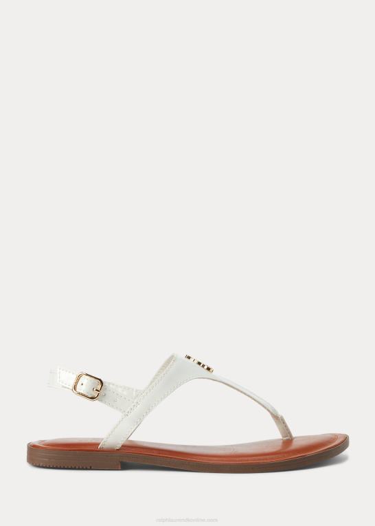 hvid patent m/guld børn Ralph Lauren tierney iv sandal i imiteret læder Z426B7279