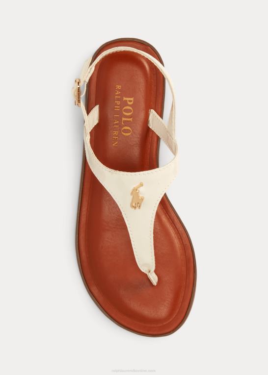 hvid patent m/guld børn Ralph Lauren tierney iv sandal i imiteret læder Z426B7279