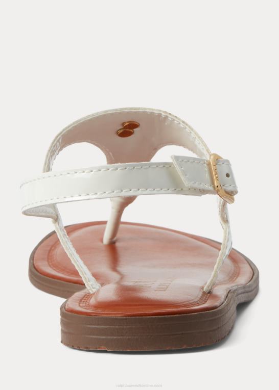 hvid patent m/guld børn Ralph Lauren tierney iv sandal i imiteret læder Z426B7295