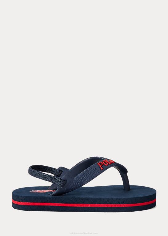 marineblå m/rød børn Ralph Lauren camino flip-flop Z426B6350