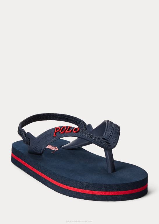 marineblå m/rød børn Ralph Lauren camino flip-flop Z426B6350