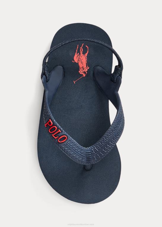 marineblå m/rød børn Ralph Lauren camino flip-flop Z426B6350