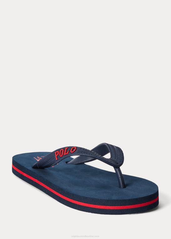 marineblå m/rød børn Ralph Lauren camino flip-flop Z426B6378