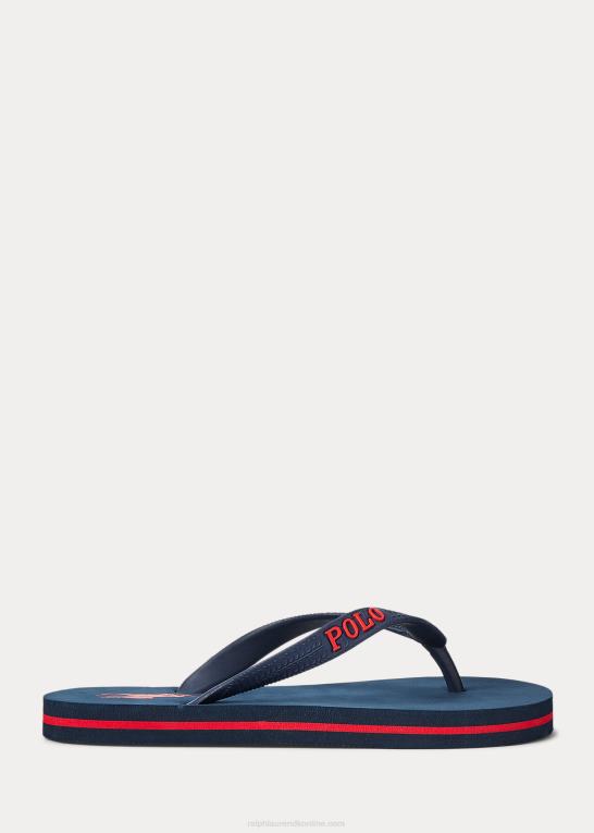 marineblå m/rød børn Ralph Lauren camino flip-flop Z426B9891