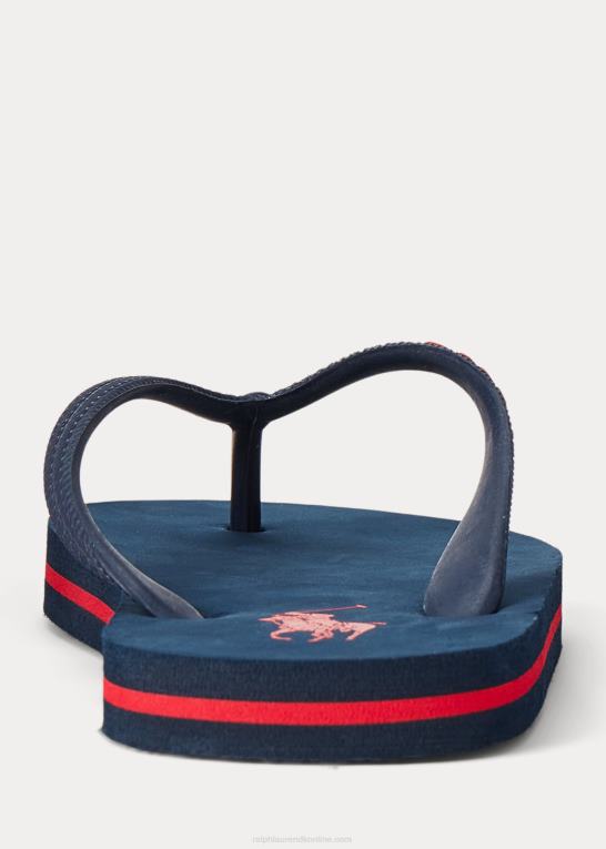 marineblå m/rød børn Ralph Lauren camino flip-flop Z426B9891