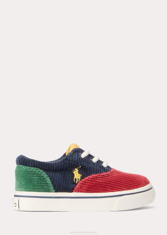 børn Ralph Lauren keaton farveblokeret fløjlssneaker Z426B6698