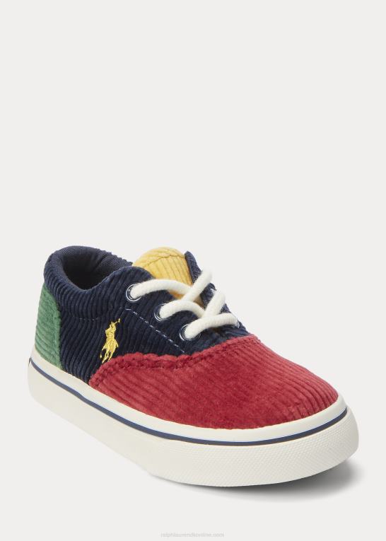 børn Ralph Lauren keaton farveblokeret fløjlssneaker Z426B6698