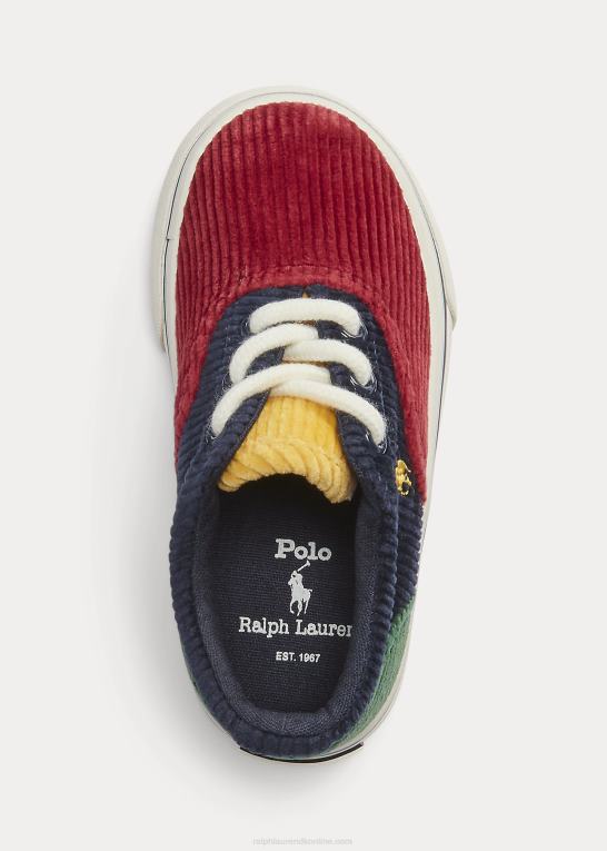 børn Ralph Lauren keaton farveblokeret fløjlssneaker Z426B6698