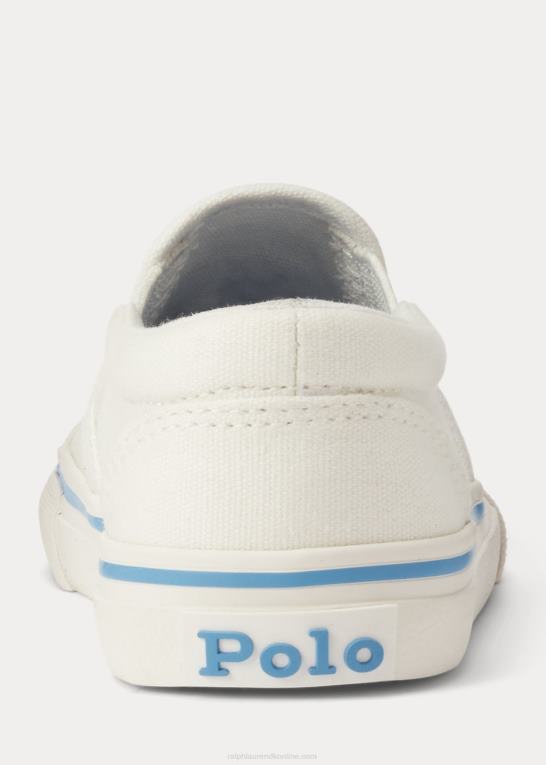 creme m/jordbærbjørn børn Ralph Lauren keaton polo bear canvas slip-on sneaker Z426B7258