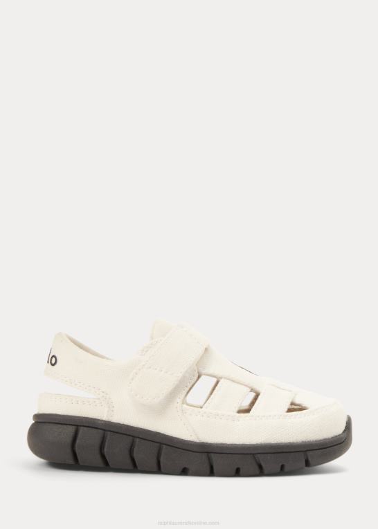 creme m/marine børn Ralph Lauren barnes fisherman canvas ez sneaker Z426B7265