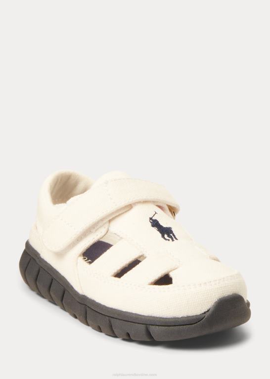 creme m/marine børn Ralph Lauren barnes fisherman canvas ez sneaker Z426B7265