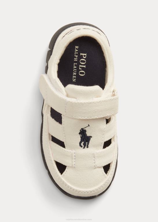 creme m/marine børn Ralph Lauren barnes fisherman canvas ez sneaker Z426B7265