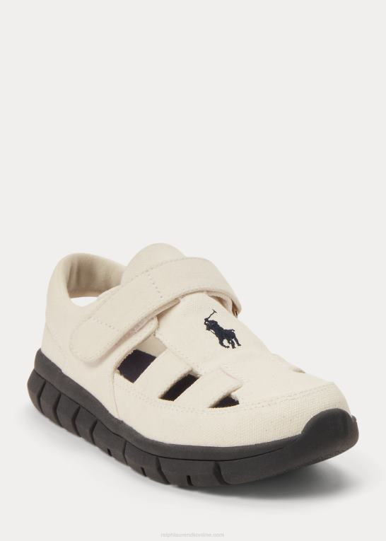 creme m/marine børn Ralph Lauren barnes fisherman canvas ez sneaker Z426B7281