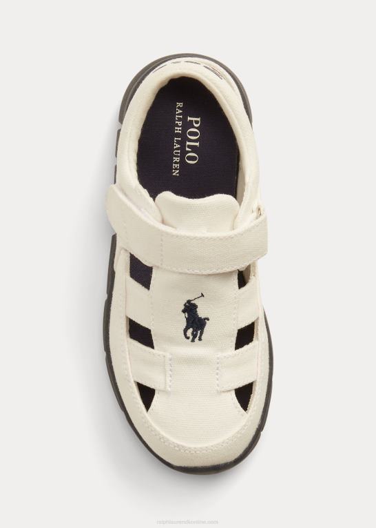 creme m/marine børn Ralph Lauren barnes fisherman canvas ez sneaker Z426B7281