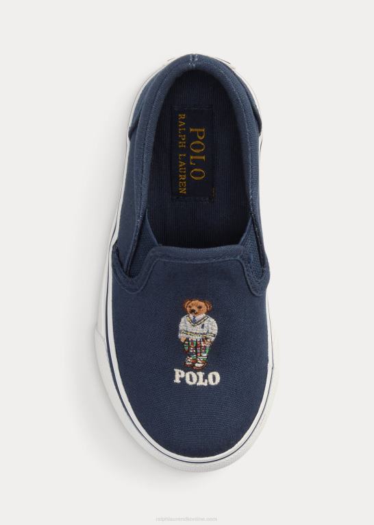 flåde børn Ralph Lauren keaton polo bear canvas slip-on sneaker Z426B6341