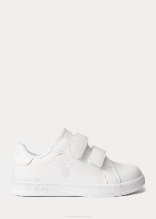 hvid børn Ralph Lauren Heritage Court ez sneaker i imiteret læder Z426B6335