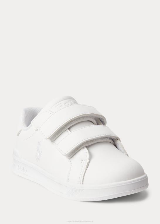 hvid børn Ralph Lauren Heritage Court ez sneaker i imiteret læder Z426B6335