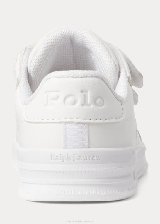 hvid børn Ralph Lauren Heritage Court ez sneaker i imiteret læder Z426B6335