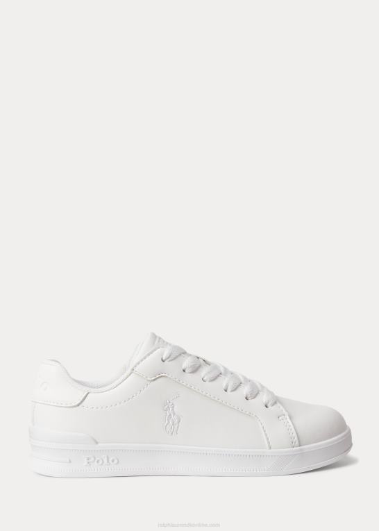 hvid børn Ralph Lauren Heritage Court ii sneaker i imiteret læder Z426B6365