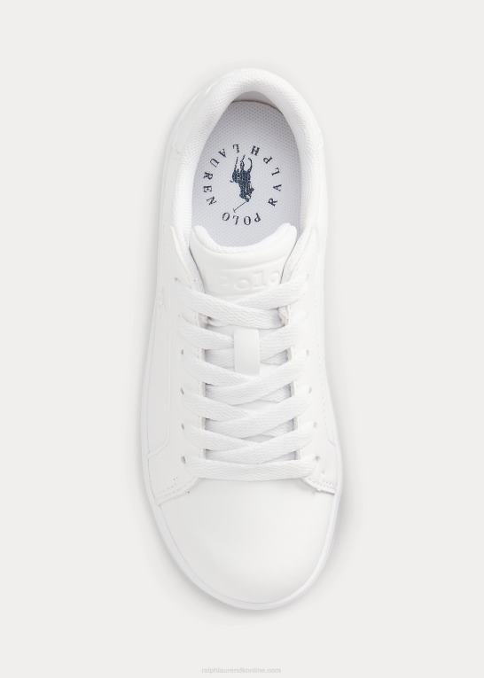 hvid børn Ralph Lauren Heritage Court ii sneaker i imiteret læder Z426B6365