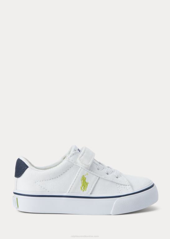 hvid børn Ralph Lauren sayer bomuldslærred ps sneaker Z426B6347