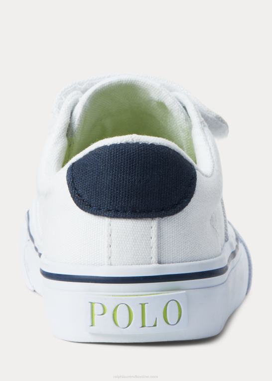 hvid børn Ralph Lauren sayer bomuldslærred ps sneaker Z426B6347
