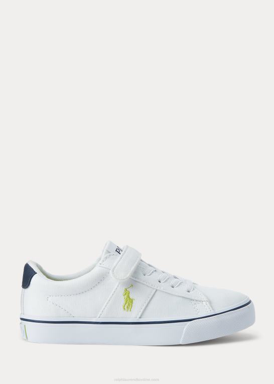 hvid børn Ralph Lauren sayer bomuldslærred ps sneaker Z426B9886