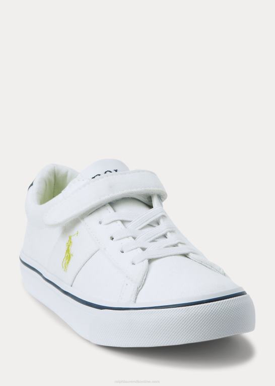 hvid børn Ralph Lauren sayer bomuldslærred ps sneaker Z426B9886