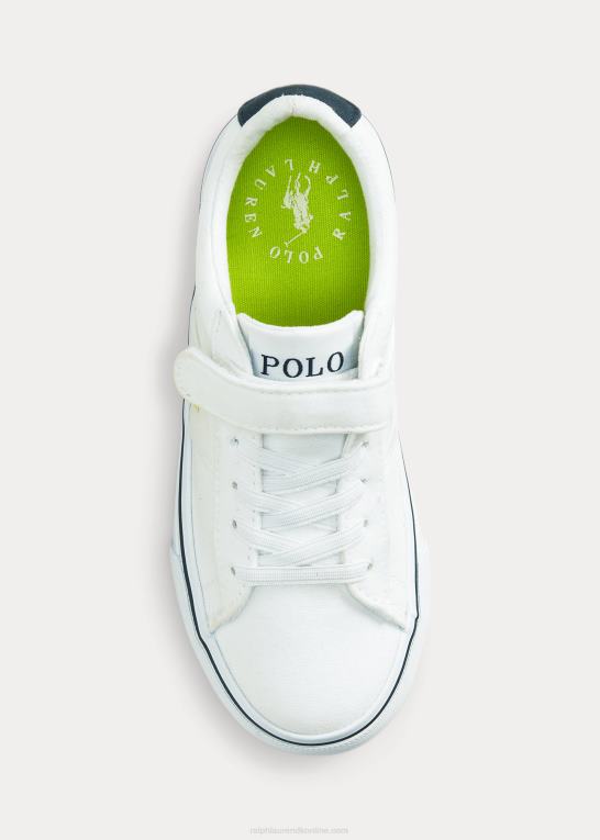 hvid børn Ralph Lauren sayer bomuldslærred ps sneaker Z426B9886